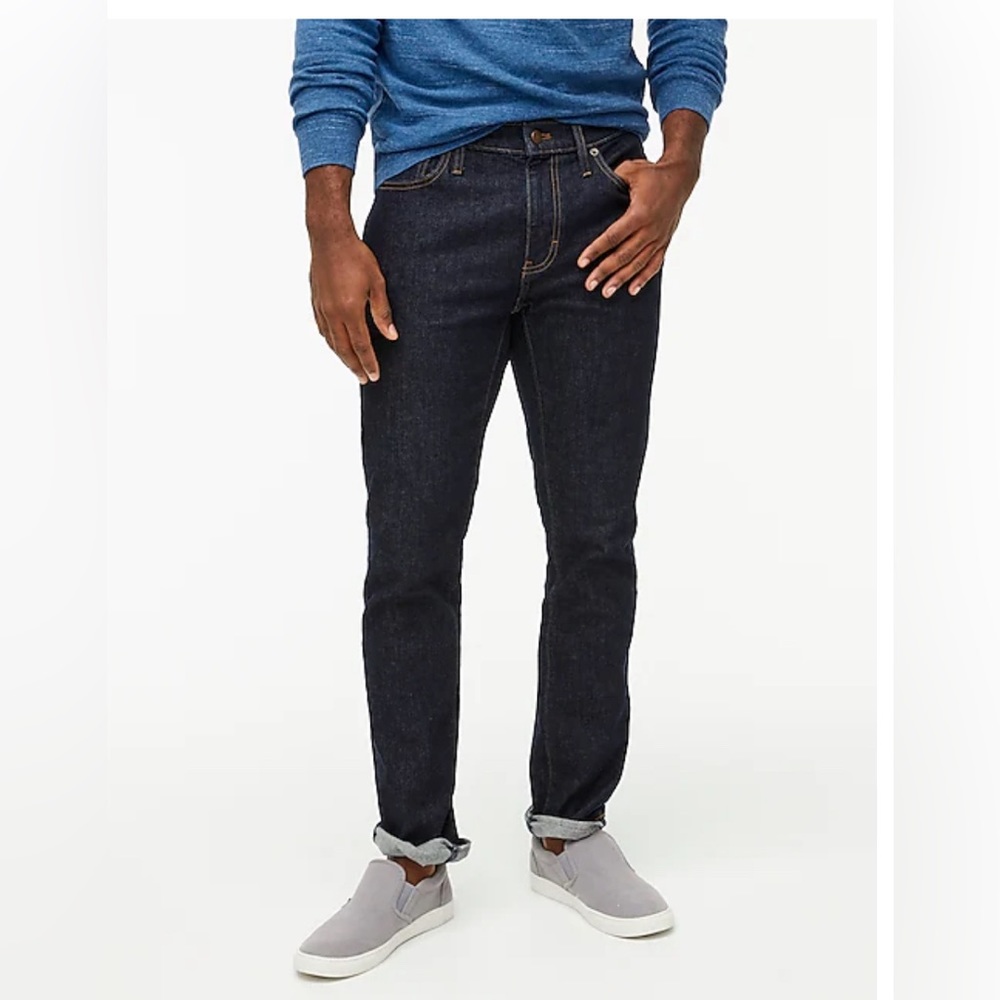 J Crew Mens Vintage Flex Slim Straight Jean, Resin Rinse Wash, 32W/34L